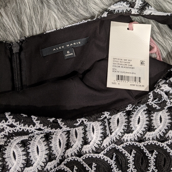 NWT Alex Marie "Penelope" embroidered crochet dress - Picture 6 of 10